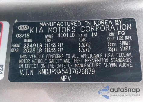 2018 Kia Soul + z USA, uszkodzony, nr VIN KNDJP3A54J7626879